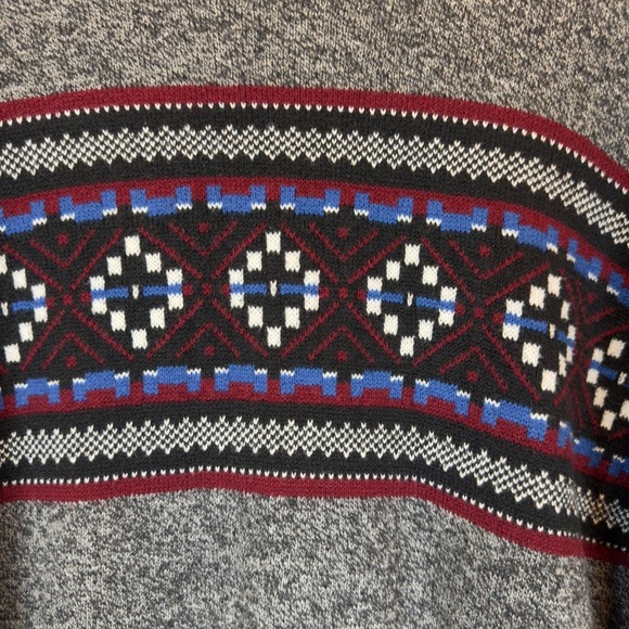 Hollister Argyle Crewneck Sweater Gray Knit Men's M, Y2K inspired Preppy Grandpa - Picture 2 of 10